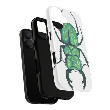 Green Beetle Phone Case - Tough Cases, Insect Lover Gift, Nature Lover Accessory, Unique Phone Cover, Eco-Friendly Design