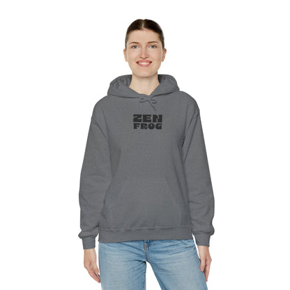 Zen Frog Octopus Unisex Heavy Blend Hooded Sweatshirt, Cozy Graphic Hoodie, Gift for Ocean Lovers, Unique Casual Wear, Relaxed Style