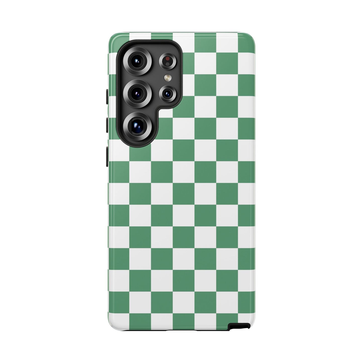 Stylish Phone Case - Green Checker Print, Trendy Phone Cover, Unique Gift, Modern Accessories, Eco-Friendly Case