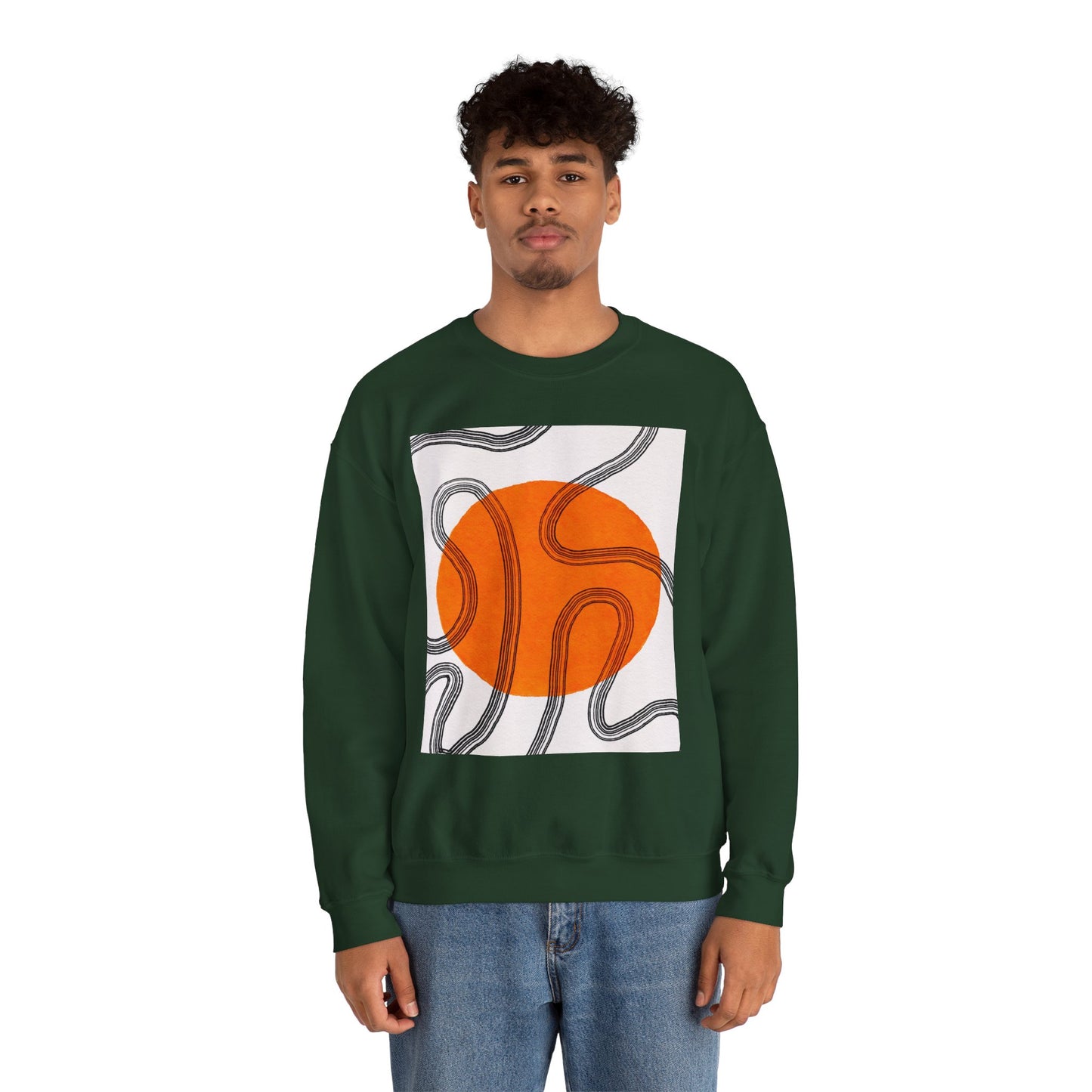 Retro Abstract Art Crewneck Sweatshirt, Cozy Graphic Pullover, Unisex Casualwear, Perfect Gift for Art Lovers, Fall Fashion Essential, Gift for Him, Gift for Her