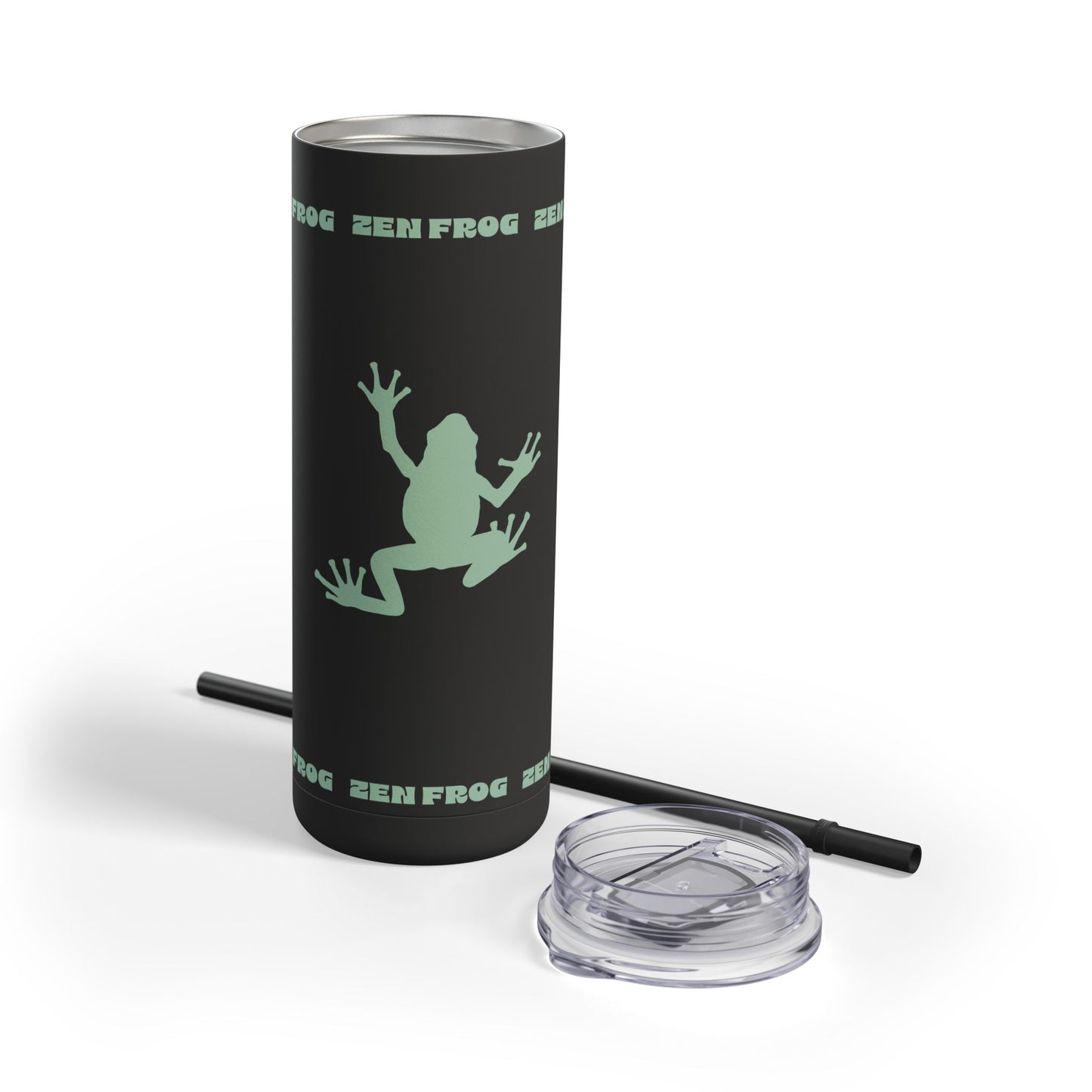 Zen Frog Skinny Tumbler, 20oz - Unique Drinkware for Nature Lovers, Eco-friendly Gift, Travel Cup, Summer Hydration, Stylish Reusable Cup