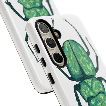 Green Beetle Phone Case - Tough Cases, Insect Lover Gift, Nature Lover Accessory, Unique Phone Cover, Eco-Friendly Design