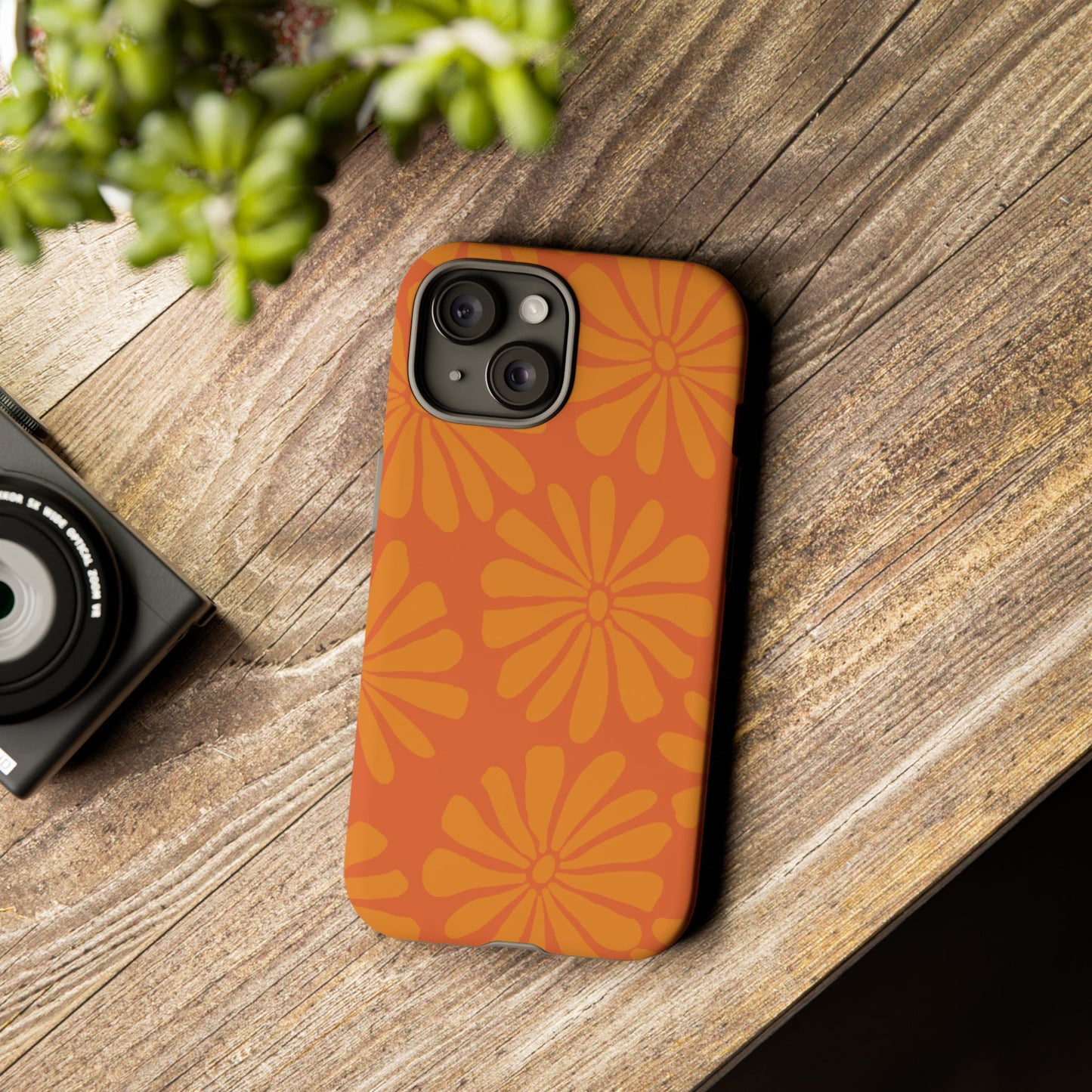 Stylish iPhone Case, Floral Phone Cover, Tough Phone Cases, Green Daisy Design, Unique Gift for Her, Spring Accessories