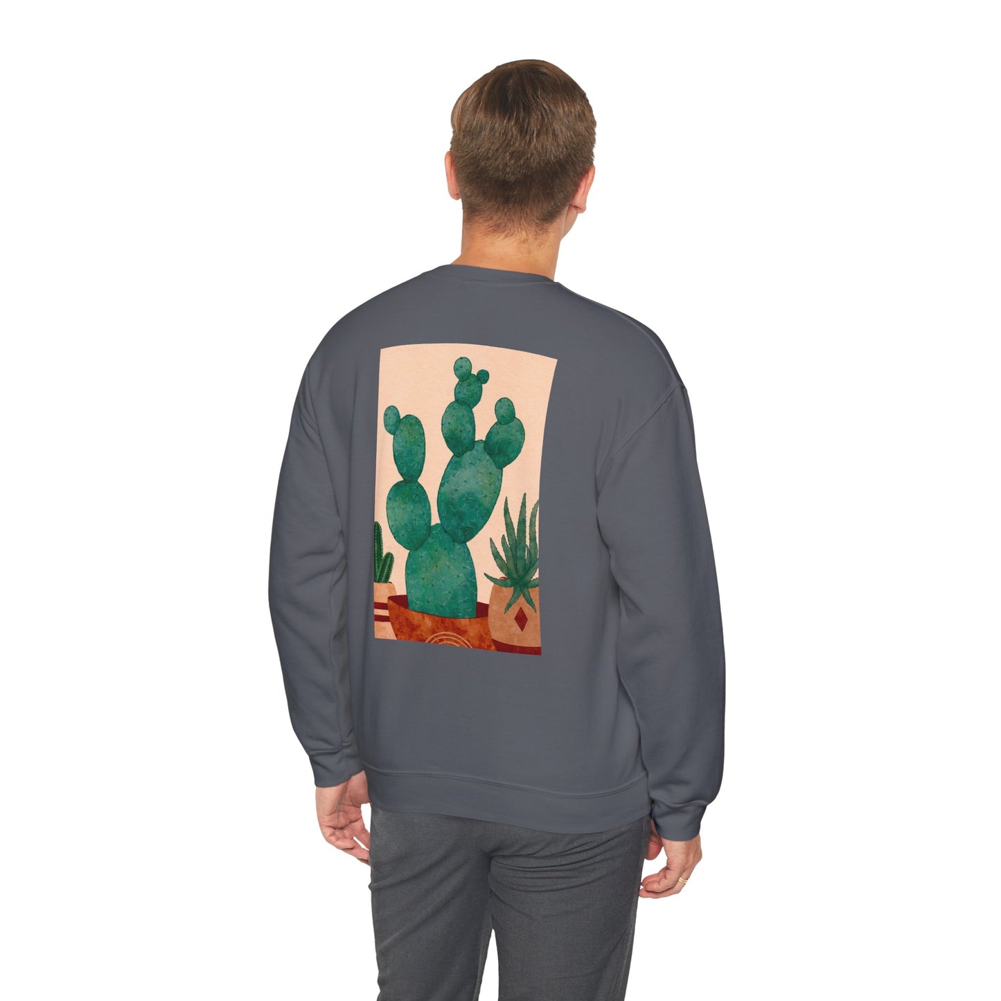 Cactus Art Crewneck Sweatshirt - Cozy unisex pullover, perfect for plant lovers, everyday wear, gifts for him/her, and casual outings