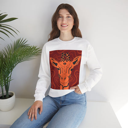 Giraffe Art Crewneck Sweatshirt, Cozy Giraffe Sweatshirt, Animal Lover Gift, Unique Sweatshirt for Friends, Cute Animal Apparel