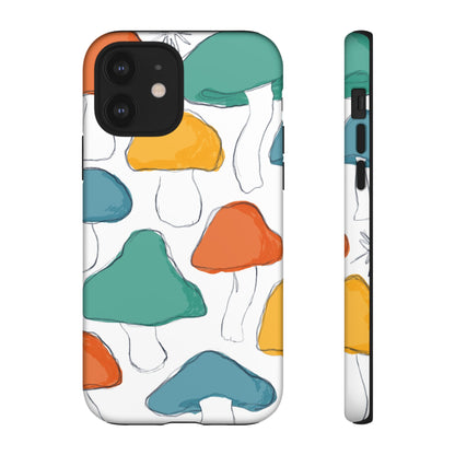 Mushroom Phone Case with Colorful Design, Tough Cases, Floral Tech Accessories, Gift for Nature Lovers, Trending Phone Cover