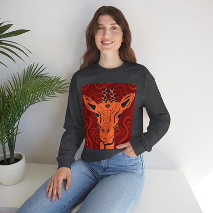 Giraffe Art Crewneck Sweatshirt, Cozy Giraffe Sweatshirt, Animal Lover Gift, Unique Sweatshirt for Friends, Cute Animal Apparel