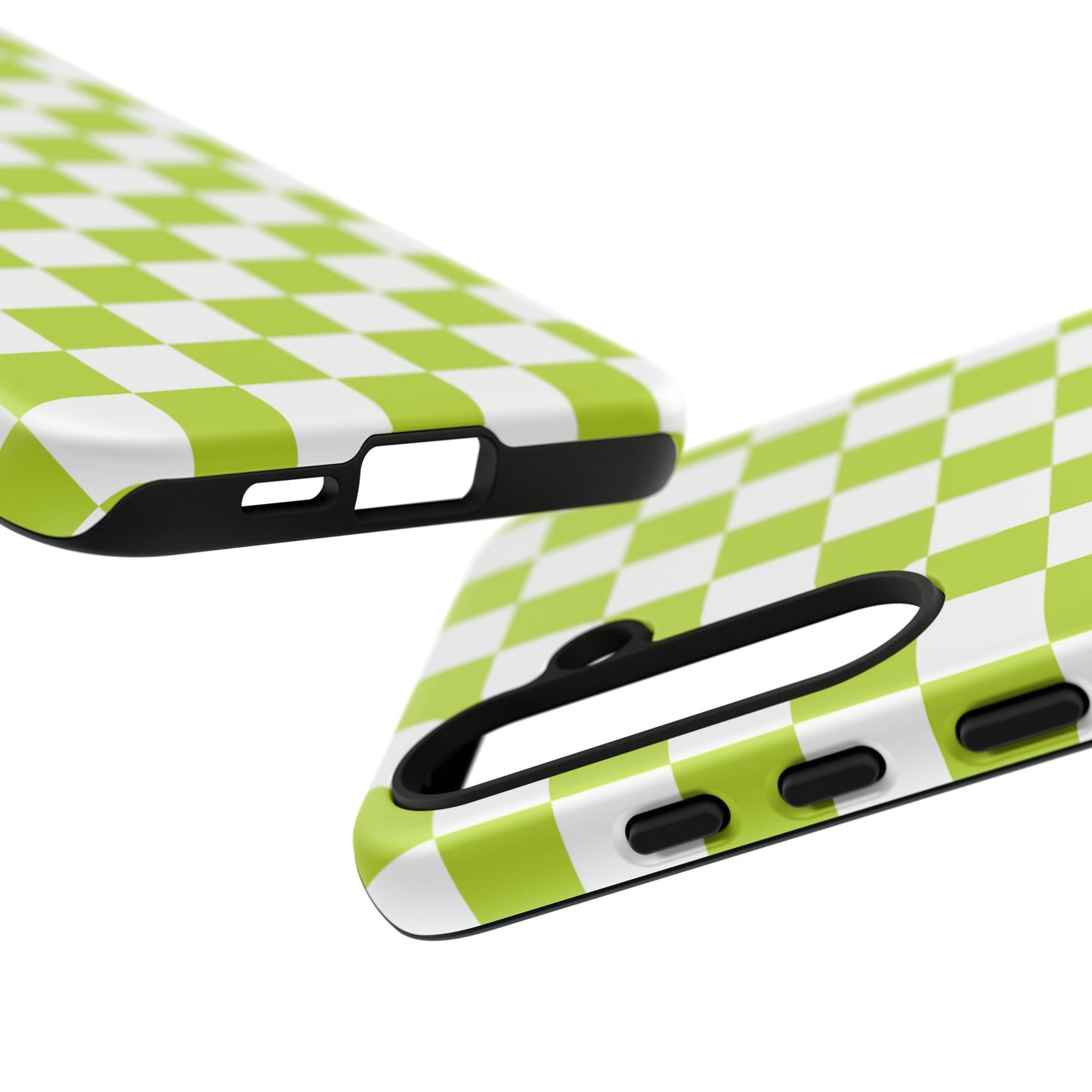 Lively Checker Pattern Phone Case | Tough Cases, Green Checkered Design, Unique Cell Phone Cover, Trendy Accessory, Gift Idea