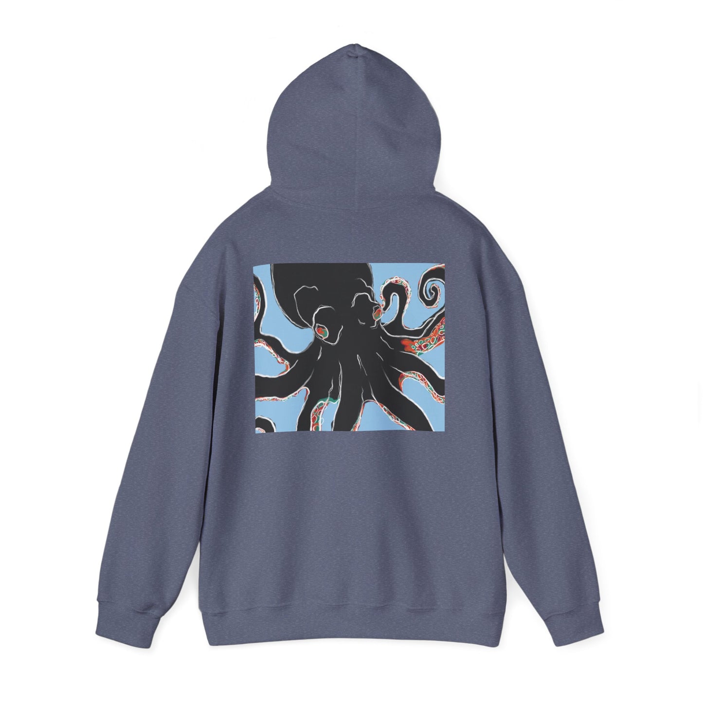 Zen Frog Octopus Unisex Heavy Blend Hooded Sweatshirt, Cozy Graphic Hoodie, Gift for Ocean Lovers, Unique Casual Wear, Relaxed Style