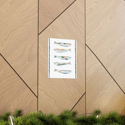 Artistic Fish Poster, Rustic Wall Art, Coastal Decor, Ocean Themed Home, Nautical Poster, Marine Art Print