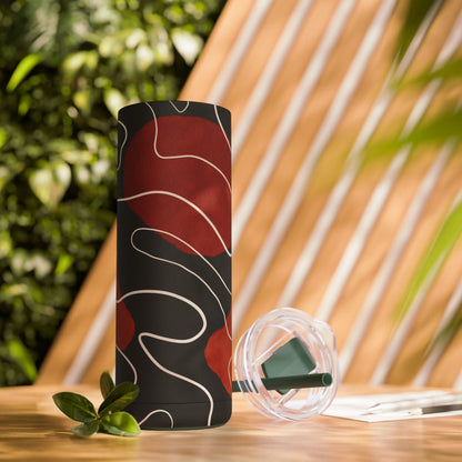 Stylish Matte Tumbler with Abstract Design, Perfect for Gifts, Travel, Coffee Lovers, Home Decor, and Reusable Drinkware