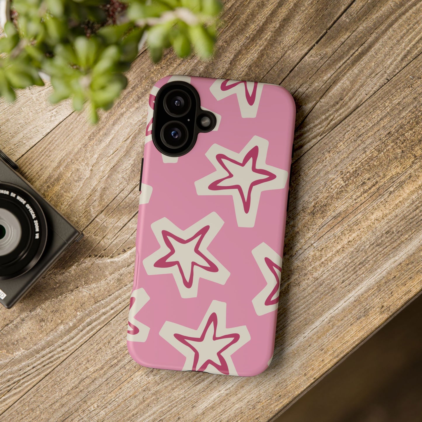 Starry Pink Phone Case | Tough Cases for Trendy Protection, Cute Gift, Fun Design, Holiday Match, Everyday Use