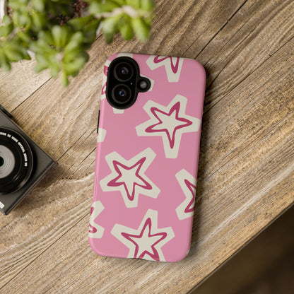 Starry Pink Phone Case | Tough Cases for Trendy Protection, Cute Gift, Fun Design, Holiday Match, Everyday Use