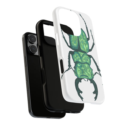 Green Beetle Phone Case - Tough Cases, Insect Lover Gift, Nature Lover Accessory, Unique Phone Cover, Eco-Friendly Design