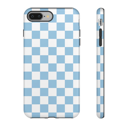 Blue Checkered Phone Case, Tough Phone Cover, Stylish Mobile Protector, Unique Gift for Him/Her, Trendy Accessories for Holidays