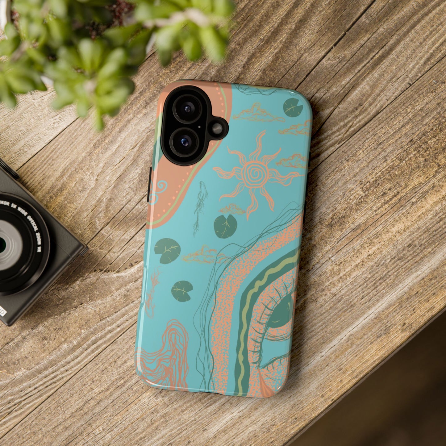 Whimsical Phone Case with Artistic Ocean Design, Floral Phone Cover, Unique Gift for Nature Lovers, Eco-Friendly Cell Accessories, [...]