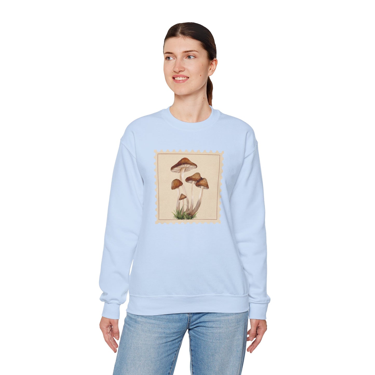 Mushroom Vibes Unisex Crewneck Sweatshirt - Cozy Fashion, Nature Lover Gift, Fall Outfit, Eco-Friendly Style, Perfect for Autumn, Artsy Sweatshirts, Premium, Nature-inspired Crewnecks