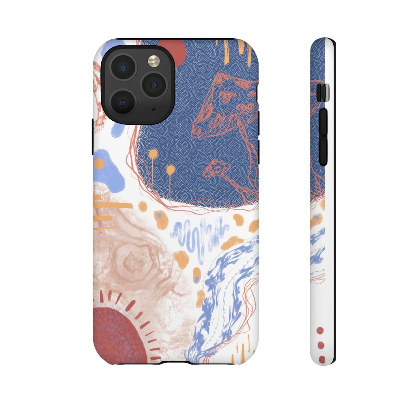 Artistic Phone Case with Abstract Design, Tough Phone Case, Unique Gift, Trendy Accessories, Modern Art Case, Stylish Tech Gear