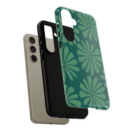 Stylish iPhone Case, Floral Phone Cover, Tough Phone Cases, Green Daisy Design, Unique Gift for Her, Spring Accessories