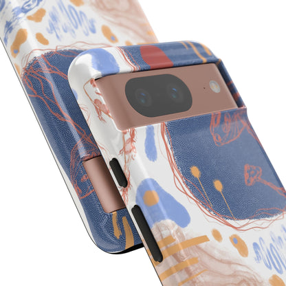 Artistic Phone Case with Abstract Design, Tough Phone Case, Unique Gift, Trendy Accessories, Modern Art Case, Stylish Tech Gear