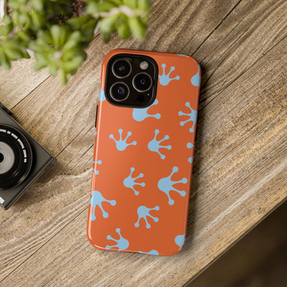Frog Print Phone Case - Tough Cases, Orange Frog Design, Unique Gift, Fun Accessories, Vibrant Phone Cases, Cool Cases
