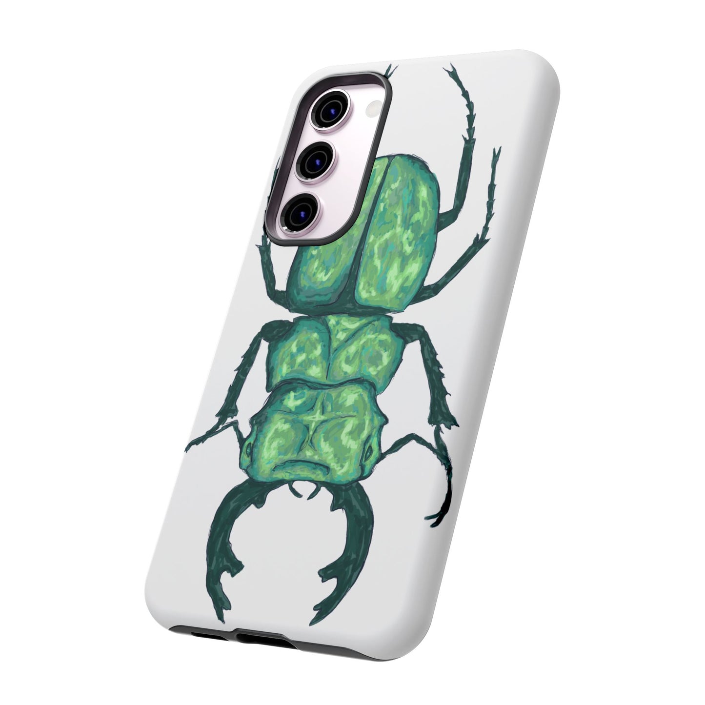Green Beetle Phone Case - Tough Cases, Insect Lover Gift, Nature Lover Accessory, Unique Phone Cover, Eco-Friendly Design