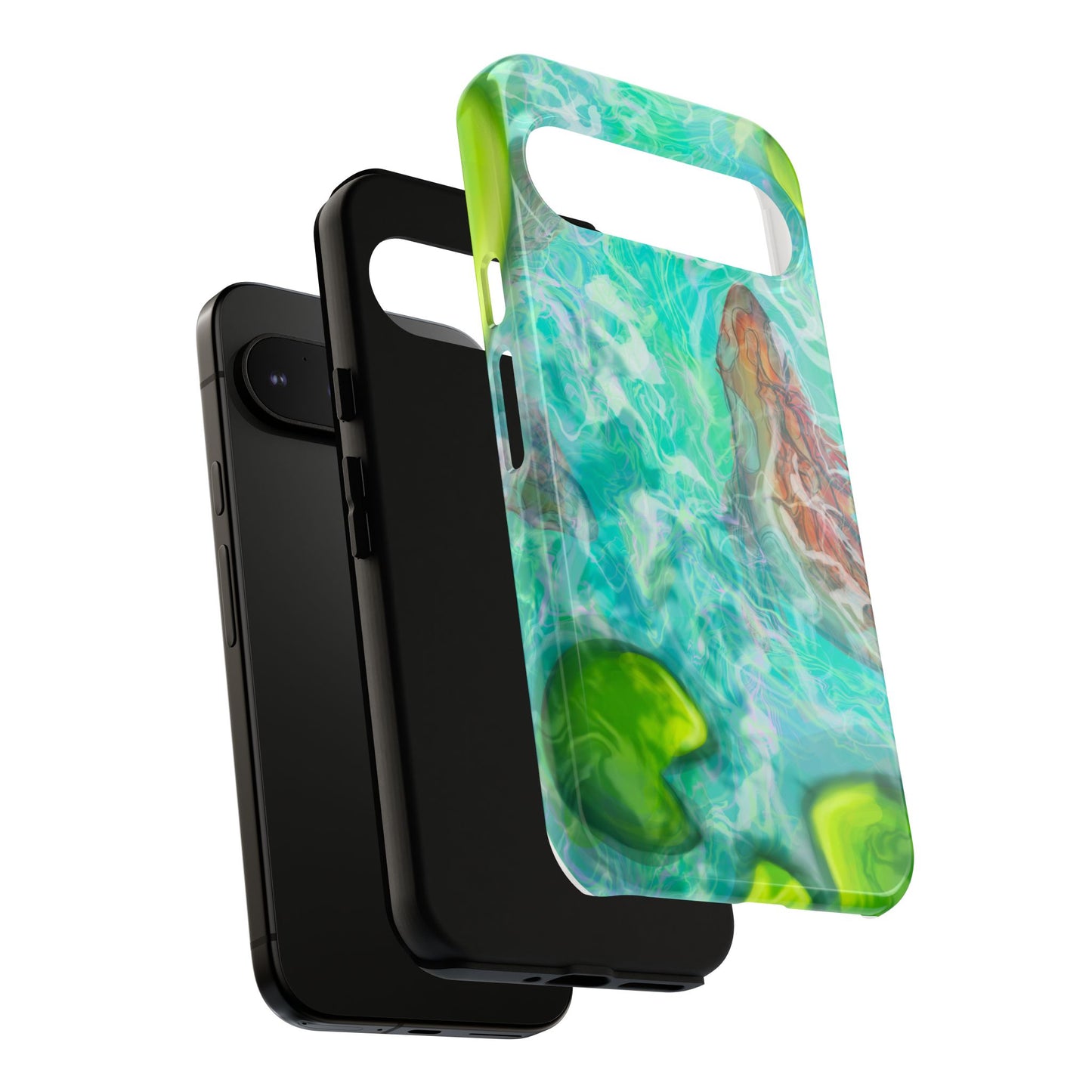 Watercolor Phone Case, Nature Lover Gift, Tough Phone Cover, Phone Accessory, Unique Design for Spring/Summer, Lily Pad, Fish Pond