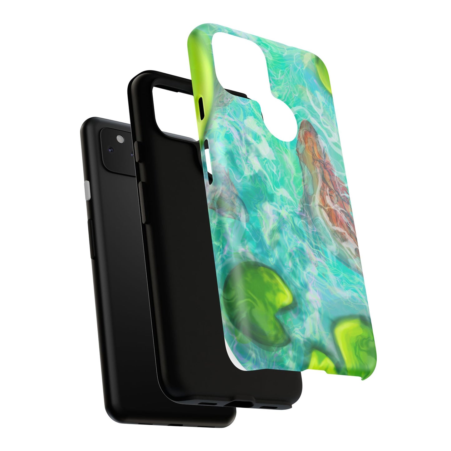 Watercolor Phone Case, Nature Lover Gift, Tough Phone Cover, Phone Accessory, Unique Design for Spring/Summer, Lily Pad, Fish Pond
