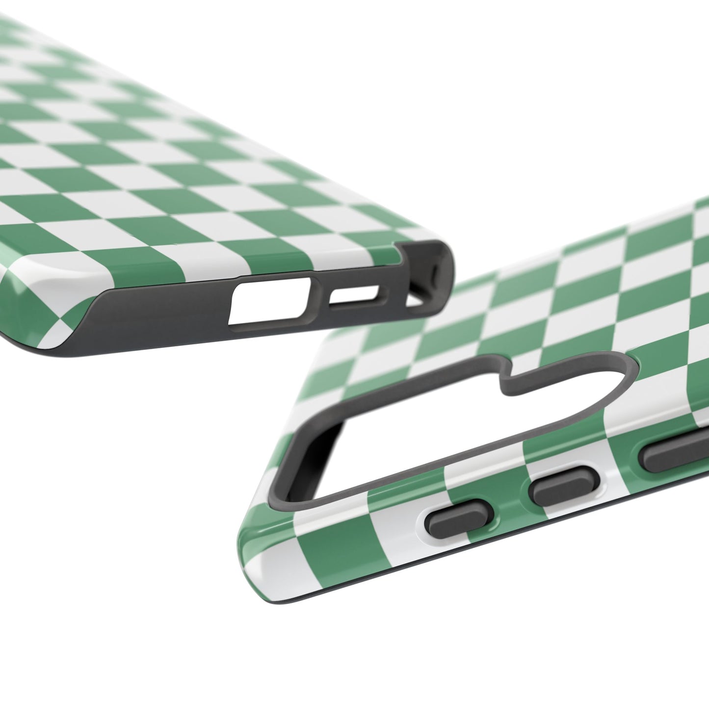 Stylish Phone Case - Green Checker Print, Trendy Phone Cover, Unique Gift, Modern Accessories, Eco-Friendly Case