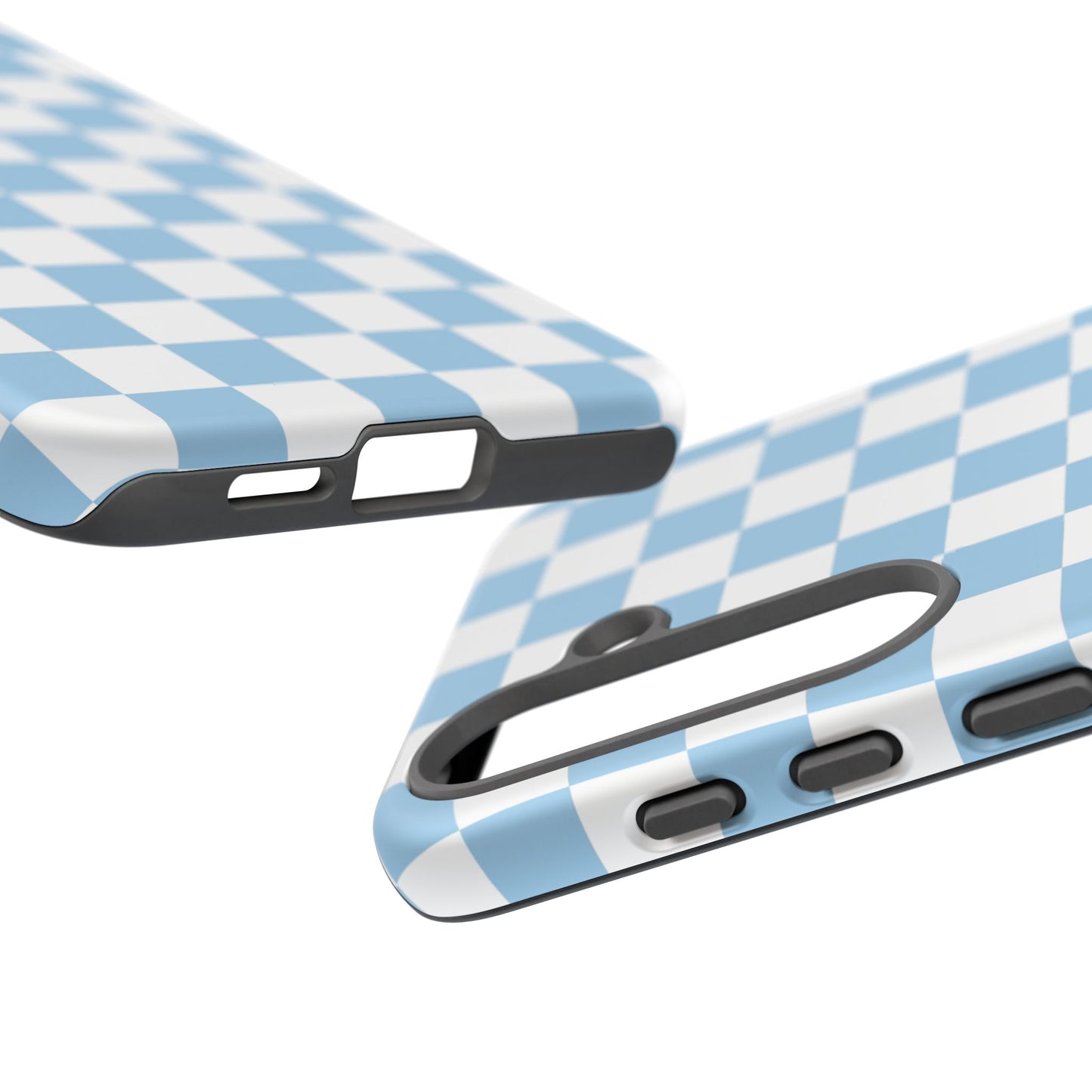 Blue Checkered Phone Case, Tough Phone Cover, Stylish Mobile Protector, Unique Gift for Him/Her, Trendy Accessories for Holidays