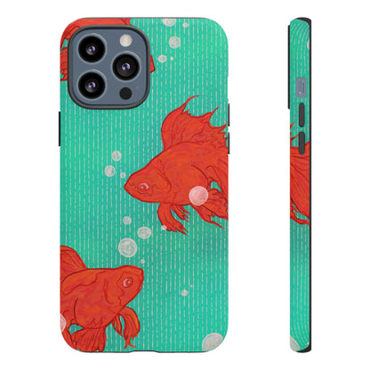Vibrant Goldfish Phone Case, Colorful iPhone Cover, Ocean Vibe Accessory, Unique Gift for Fish Lovers, Cute Phone Cases