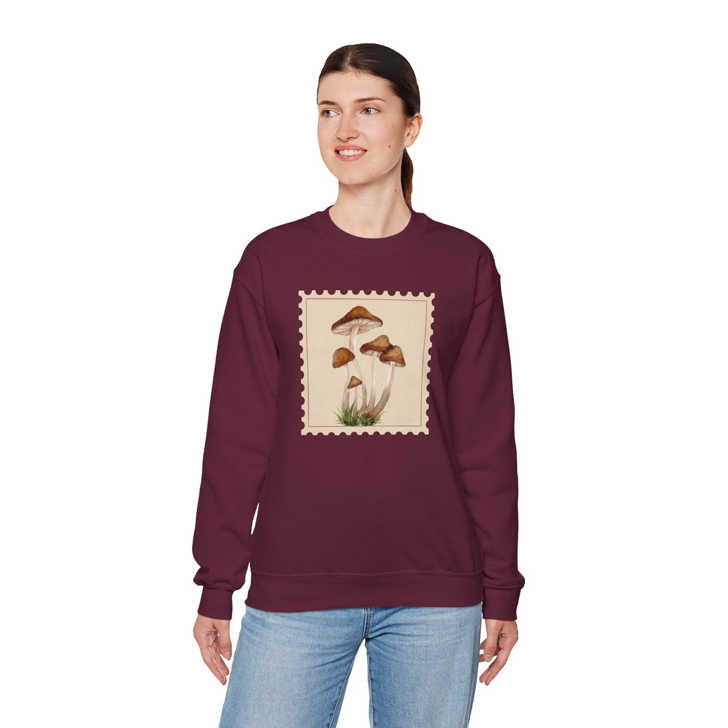 Mushroom Vibes Unisex Crewneck Sweatshirt - Cozy Fashion, Nature Lover Gift, Fall Outfit, Eco-Friendly Style, Perfect for Autumn, Artsy Sweatshirts, Premium, Nature-inspired Crewnecks