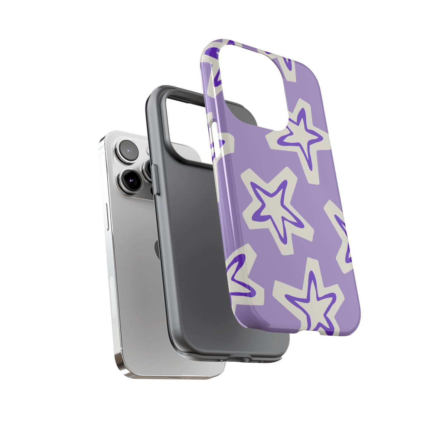 Starry Pattern Phone Case, Cute Star Design, Tough Phone Cover, Gifts for Her, Stylish Phone Accessory