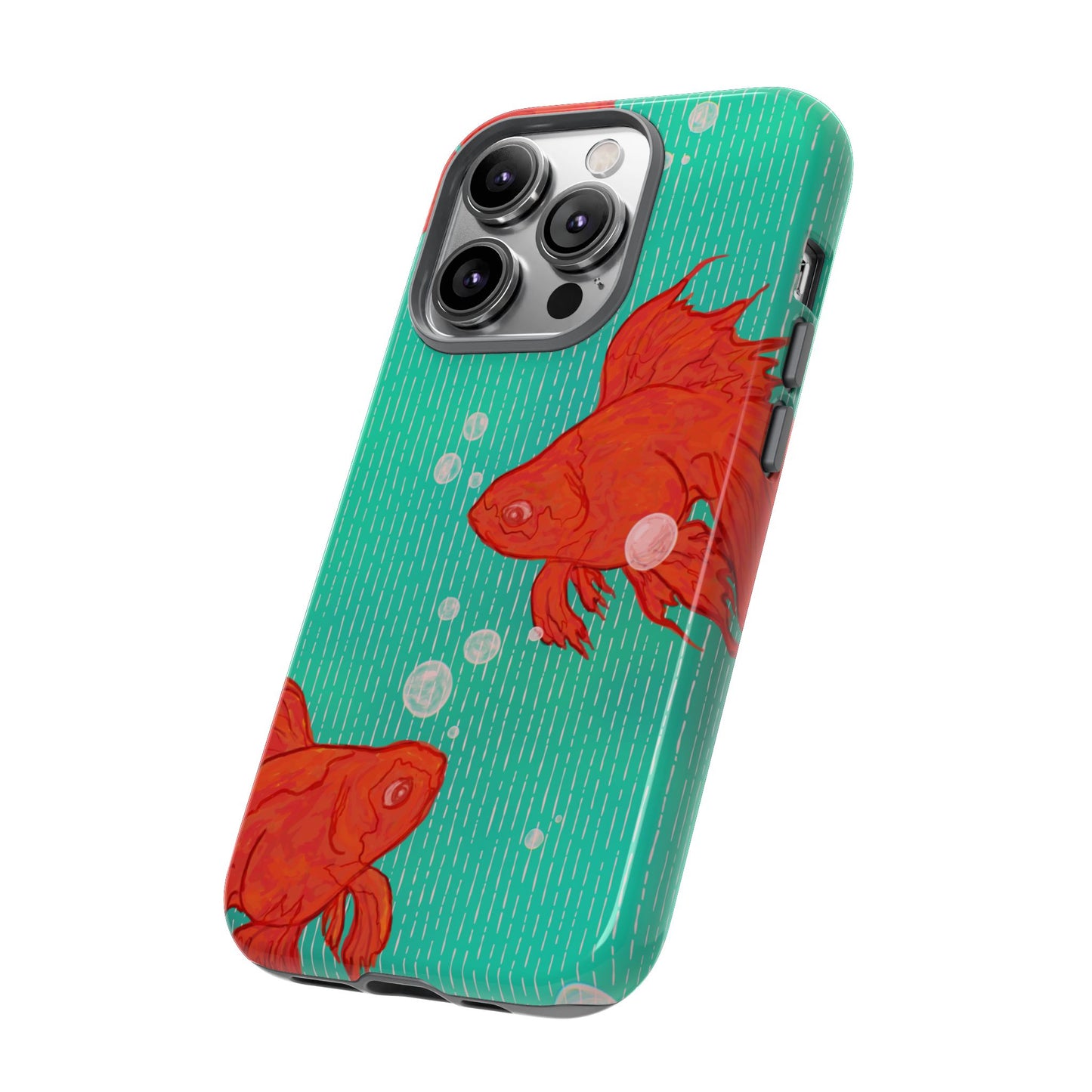 Vibrant Goldfish Phone Case, Colorful iPhone Cover, Ocean Vibe Accessory, Unique Gift for Fish Lovers, Cute Phone Cases