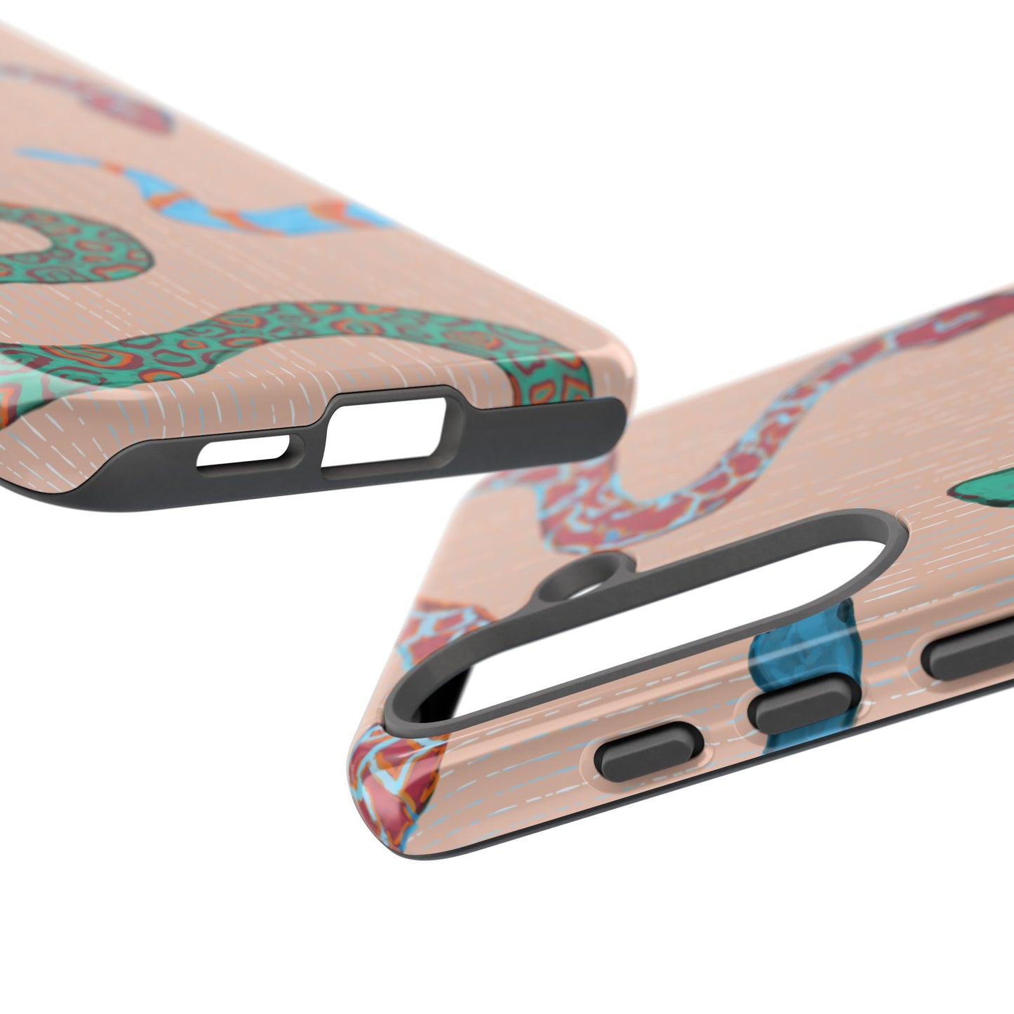 Colorful Snake Phone Case, Tough Phone Case, Unique Phone Cover, Animal Print Case, Gifts for Her, Trendy Accessories