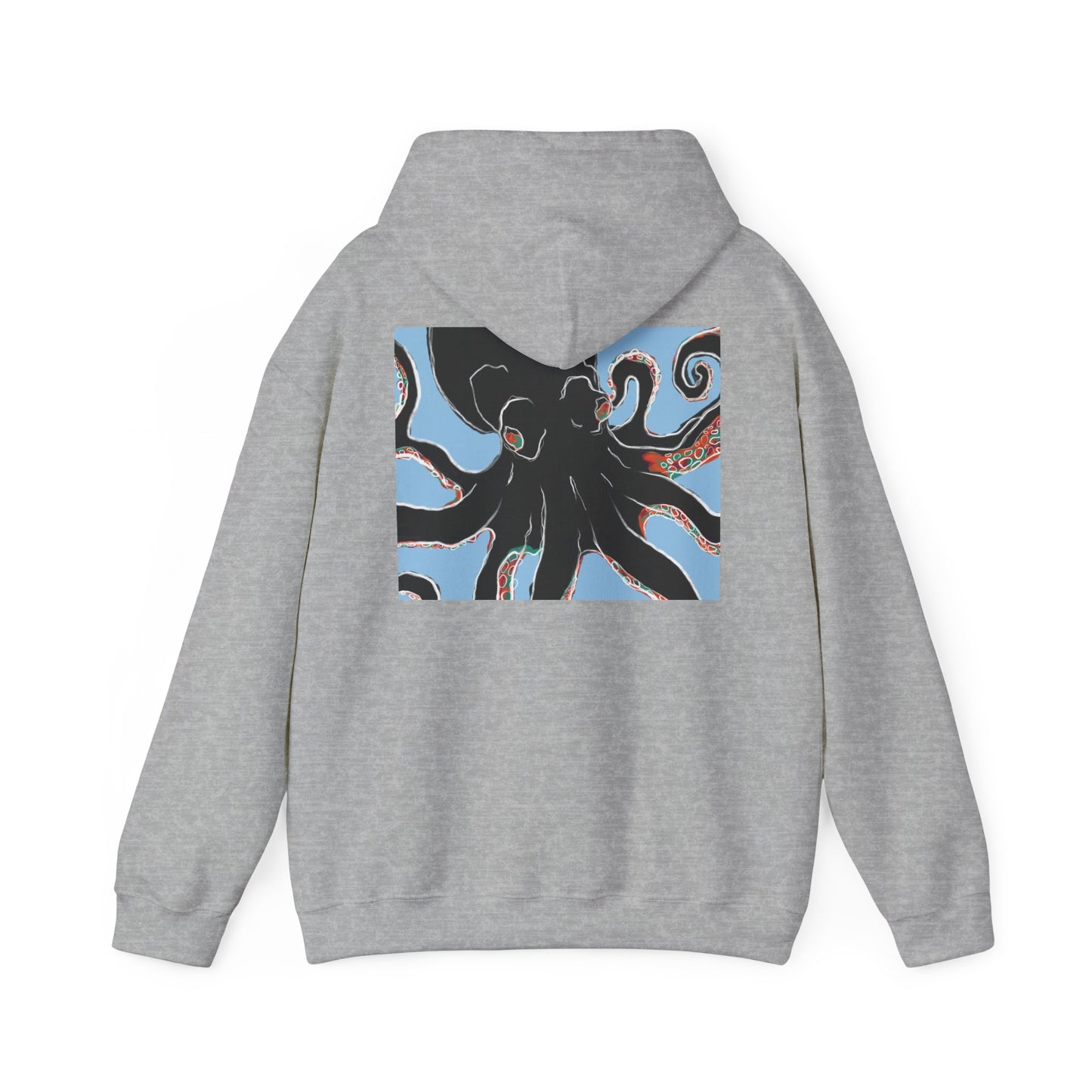 Zen Frog Octopus Unisex Heavy Blend Hooded Sweatshirt, Cozy Graphic Hoodie, Gift for Ocean Lovers, Unique Casual Wear, Relaxed Style