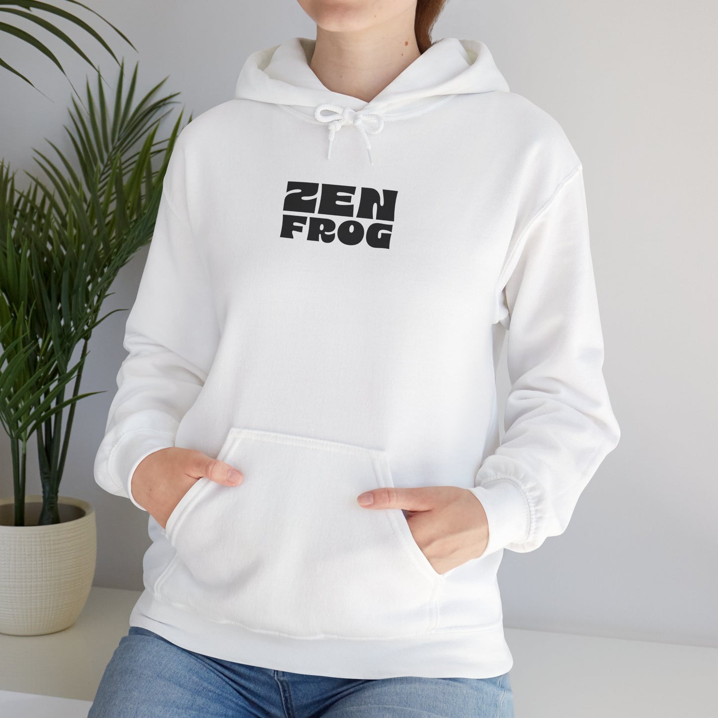 Zen Frog Octopus Unisex Heavy Blend Hooded Sweatshirt, Cozy Graphic Hoodie, Gift for Ocean Lovers, Unique Casual Wear, Relaxed Style