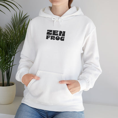 Zen Frog Octopus Unisex Heavy Blend Hooded Sweatshirt, Cozy Graphic Hoodie, Gift for Ocean Lovers, Unique Casual Wear, Relaxed Style