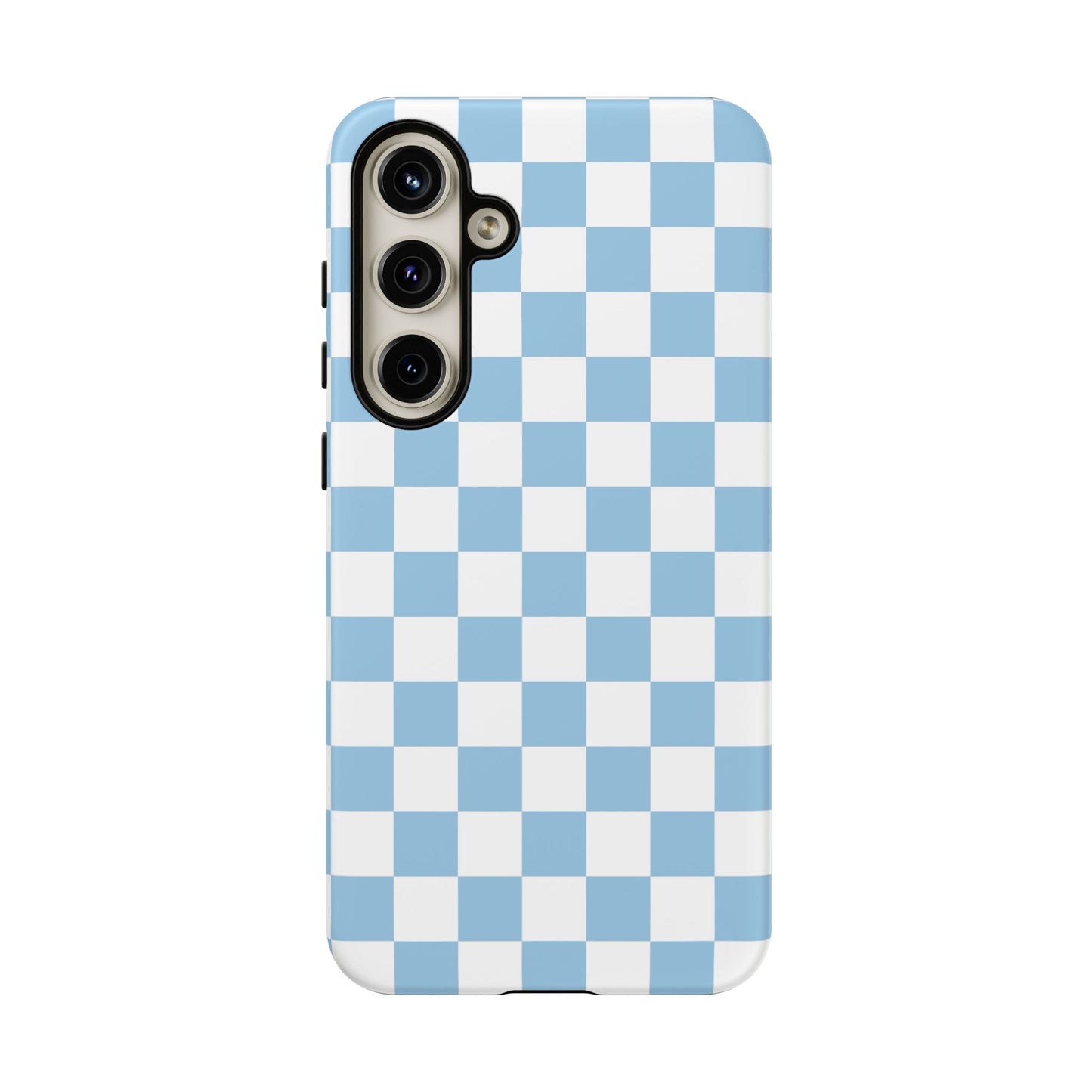 Blue Checkered Phone Case, Tough Phone Cover, Stylish Mobile Protector, Unique Gift for Him/Her, Trendy Accessories for Holidays