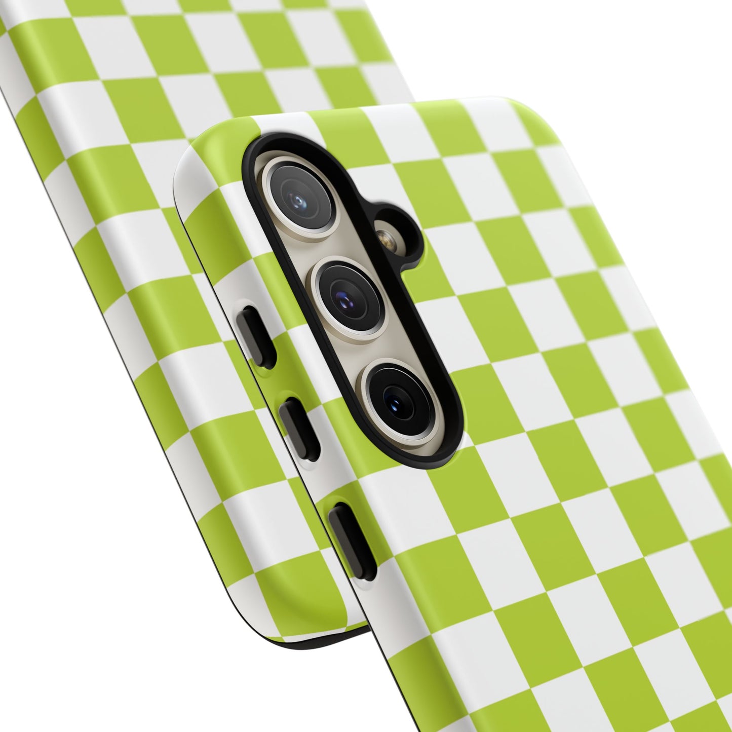 Lively Checker Pattern Phone Case | Tough Cases, Green Checkered Design, Unique Cell Phone Cover, Trendy Accessory, Gift Idea