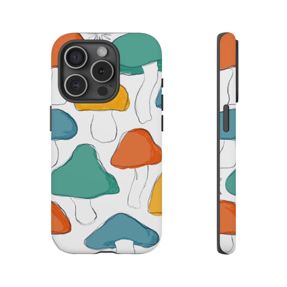 Mushroom Phone Case with Colorful Design, Tough Cases, Floral Tech Accessories, Gift for Nature Lovers, Trending Phone Cover