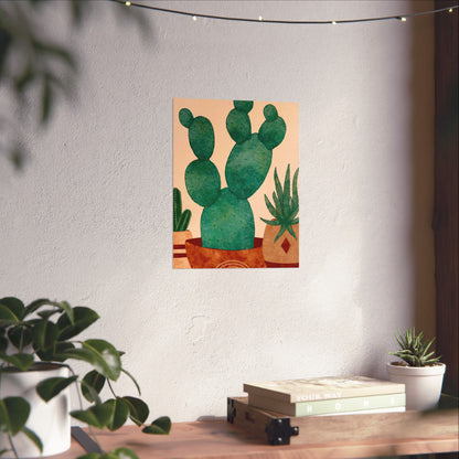 Cactus Art Print, Matte Vertical Posters, Botanical Decor, Green Home Art, Nature Wall Art, Gifts for Plant Lovers