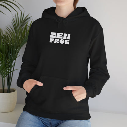 Zen Frog Octopus Unisex Heavy Blend Hooded Sweatshirt, Cozy Graphic Hoodie, Gift for Ocean Lovers, Unique Casual Wear, Relaxed Style