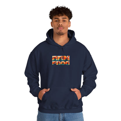 Vibrant Unisex Hoodie with Zen Frog and Snake Design, Cool Gift for Nature Lovers, Casual Wear for All Occasions, Gift for Her, Cool Hoodies