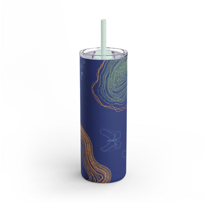 Boho Abstract Art Tumbler, 20oz Skinny Travel Mug, Stylish Drinkware for Camping, Gifts for Her, Home Decor