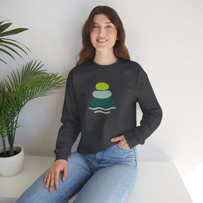 Serene Stones Unisex Crewneck Sweatshirt, Cozy Sweatshirt, Relaxation Apparel, Casual Wear, Mindfulness Gift