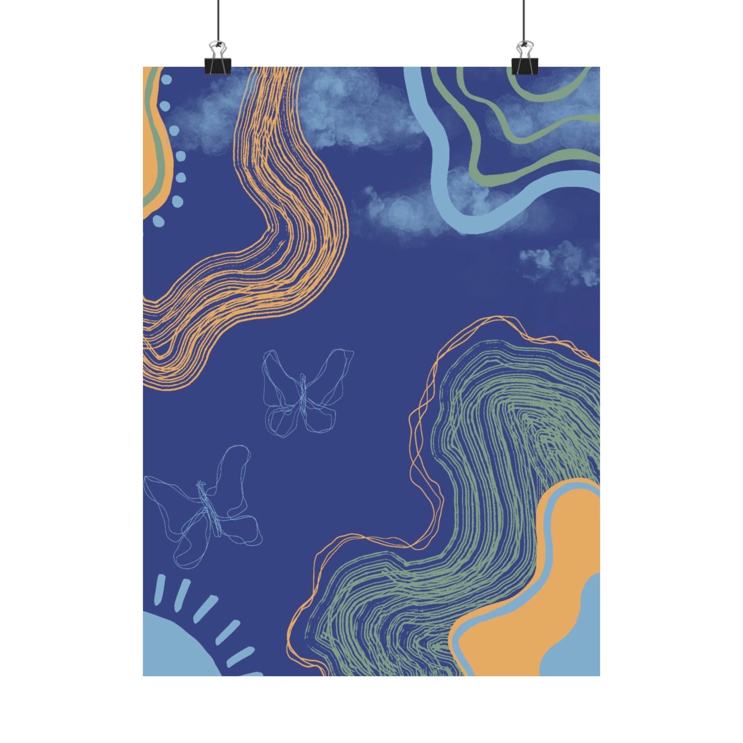Artistic Butterfly Wall Poster, Abstract Home Decor, Bohemian Wall Art, Unique Gift, Colorful Room Accent, Modern Aesthetic Print