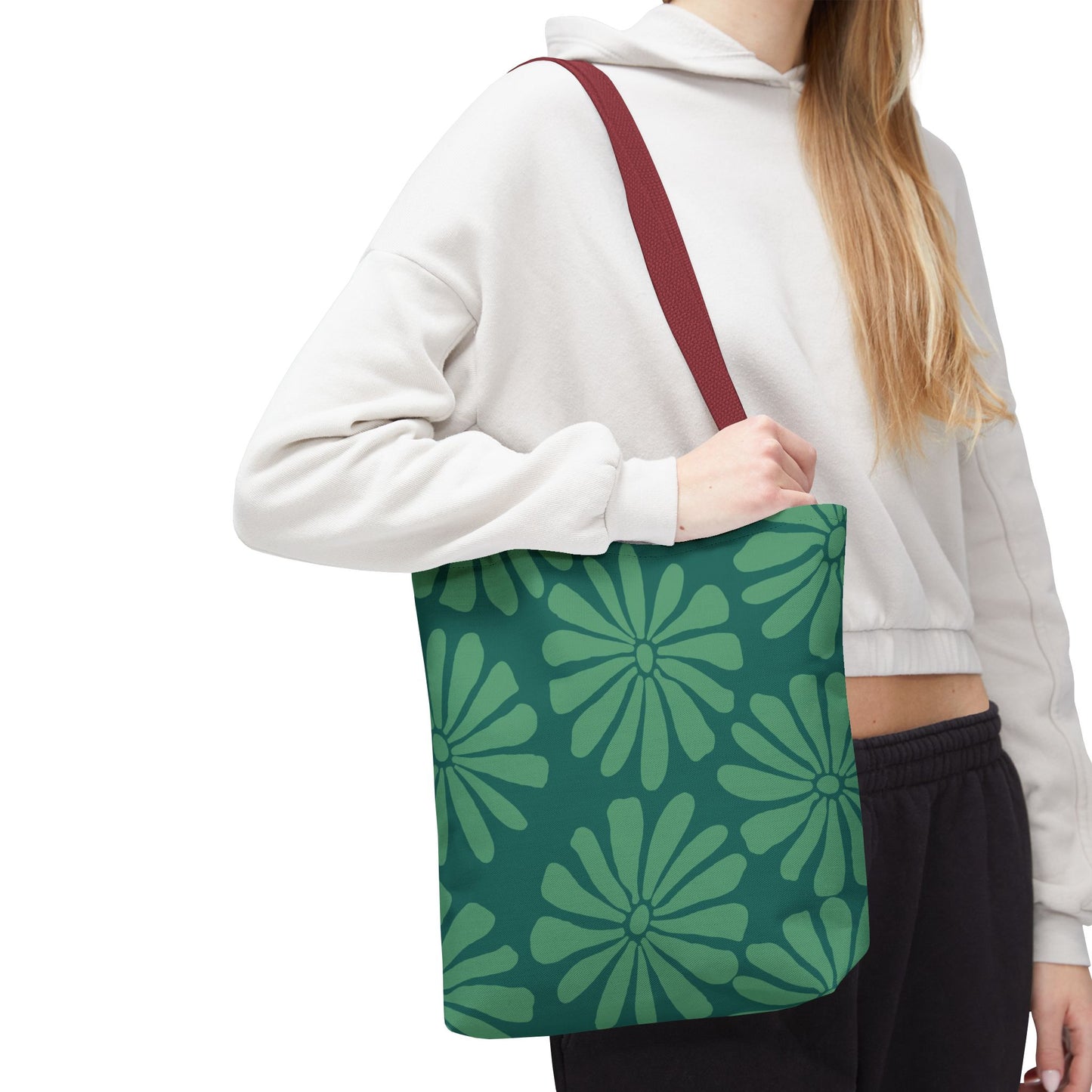 Green Floral Tote Bag - Stylish Eco-Friendly Reusable Shopping Bag, Perfect Gift for Mothers Day, Summer Outings, Casual Days