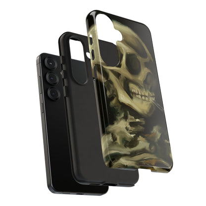 Skull Phone Case - Tough Cases, Macabre Style, Unique Accessories, Perfect for Halloween, Gothic Decor, Edgy Gift Idea | Van Gogh Reimagined, Abstract Twist on  Van Gogh's Skeleton with Burning Cigarette