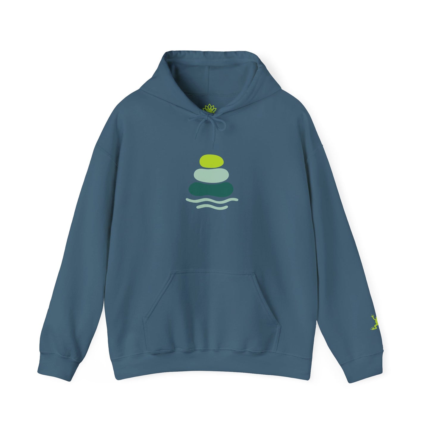 Serene Stacked Stones Hoodie, Unisex Sweatshirt for Mindfulness, Cozy Layer for Relaxation, Gift for Yoga Lovers, Perfect for Meditation